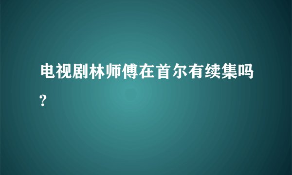 电视剧林师傅在首尔有续集吗?