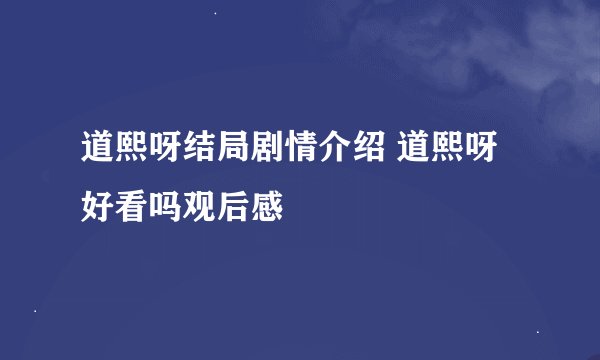 道熙呀结局剧情介绍 道熙呀好看吗观后感