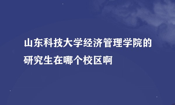 山东科技大学经济管理学院的研究生在哪个校区啊
