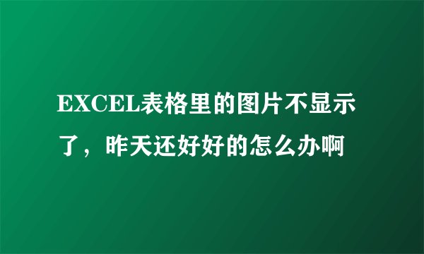 EXCEL表格里的图片不显示了，昨天还好好的怎么办啊