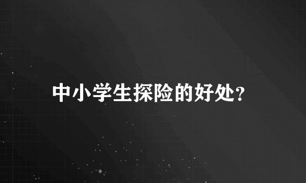 中小学生探险的好处？