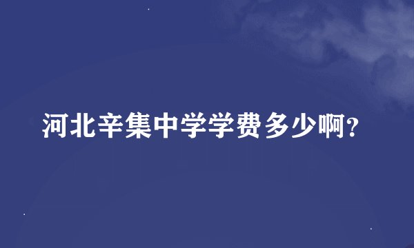 河北辛集中学学费多少啊？