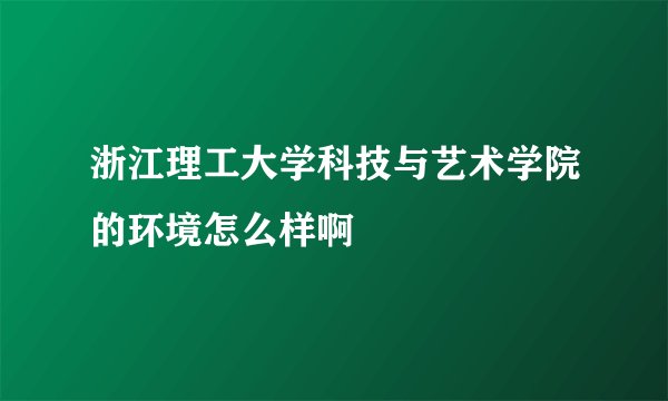 浙江理工大学科技与艺术学院的环境怎么样啊