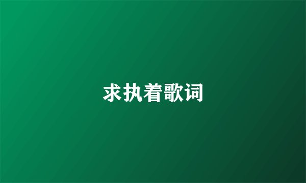 求执着歌词