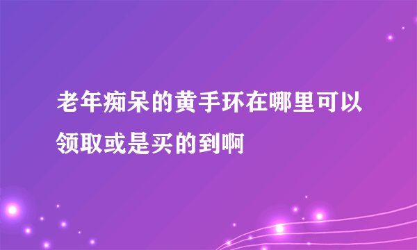 老年痴呆的黄手环在哪里可以领取或是买的到啊
