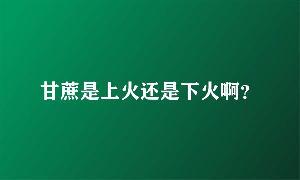 甘蔗是上火还是下火啊?