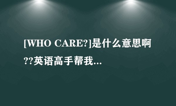 [WHO CARE?]是什么意思啊??英语高手帮我解释!!
