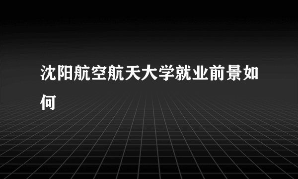 沈阳航空航天大学就业前景如何