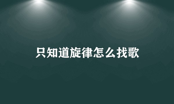 只知道旋律怎么找歌