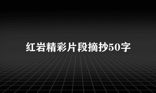 红岩精彩片段摘抄50字