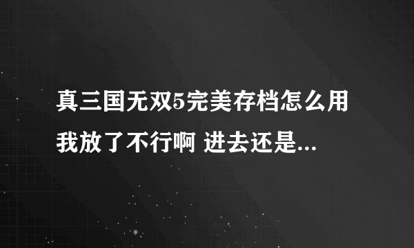 真三国无双5完美存档怎么用 我放了不行啊 进去还是啥也没有