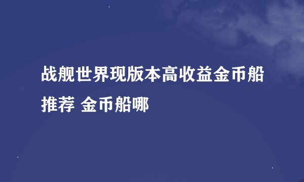 战舰世界现版本高收益金币船推荐 金币船哪