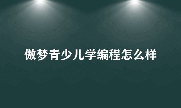 傲梦青少儿学编程怎么样