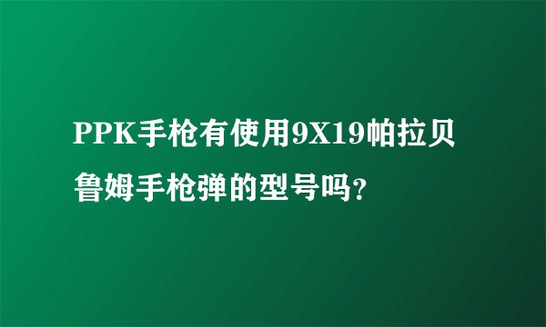 PPK手枪有使用9X19帕拉贝鲁姆手枪弹的型号吗？