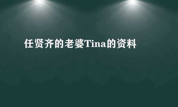 任贤齐的老婆Tina的资料