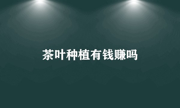 茶叶种植有钱赚吗