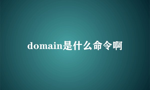 domain是什么命令啊