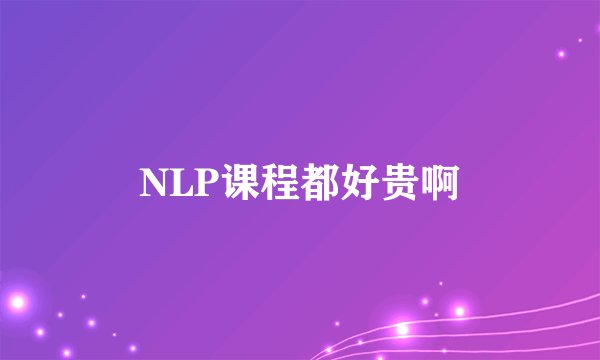 NLP课程都好贵啊