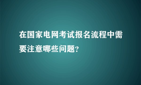 在国家电网考试报名流程中需要注意哪些问题？