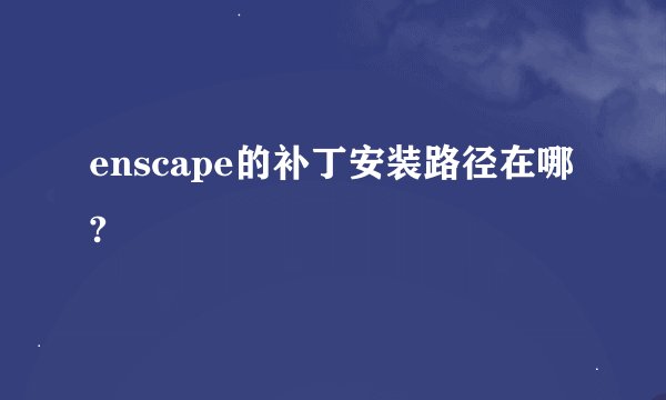 enscape的补丁安装路径在哪?
