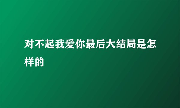 对不起我爱你最后大结局是怎样的