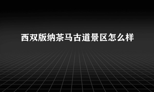 西双版纳茶马古道景区怎么样