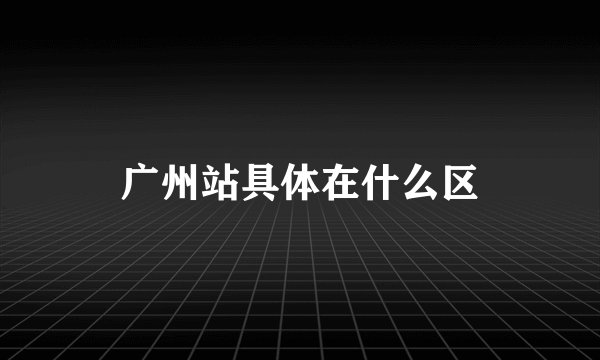广州站具体在什么区