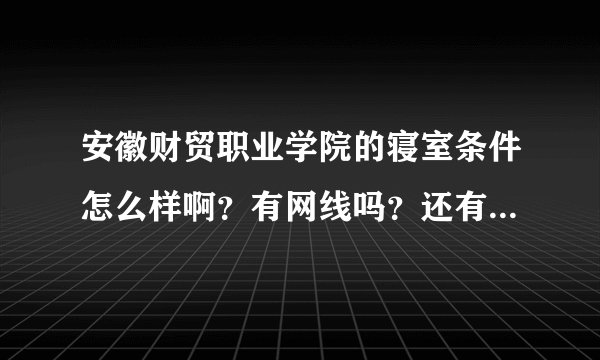 安徽财贸职业学院的寝室条件怎么样啊？有网线吗？还有操场？？麻烦了！