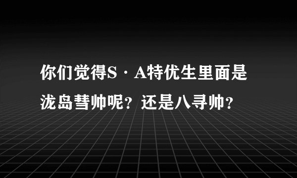 你们觉得S·A特优生里面是泷岛彗帅呢？还是八寻帅？