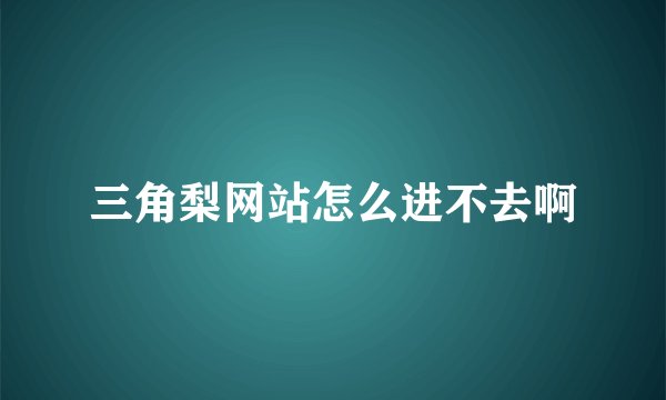 三角梨网站怎么进不去啊