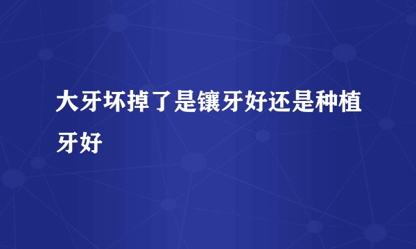 大牙坏掉了是镶牙好还是种植牙好
