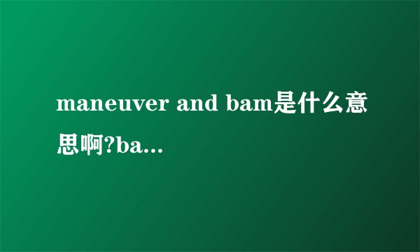 maneuver and bam是什么意思啊?bam字典里没它啊?
