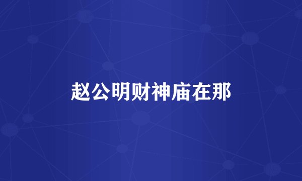 赵公明财神庙在那