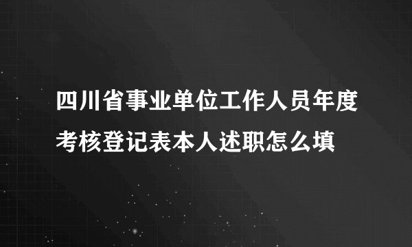 四川省事业单位工作人员年度考核登记表本人述职怎么填