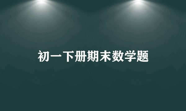 初一下册期末数学题