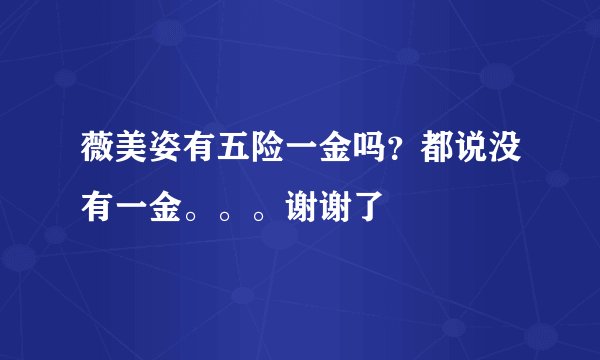 薇美姿有五险一金吗？都说没有一金。。。谢谢了