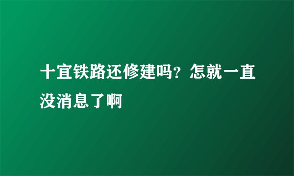 十宜铁路还修建吗？怎就一直没消息了啊