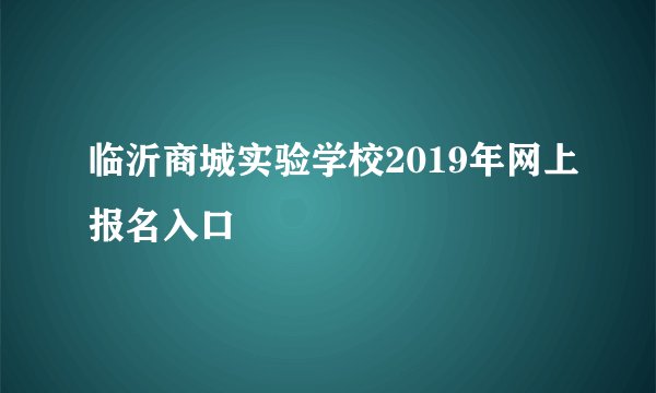 临沂商城实验学校2019年网上报名入口