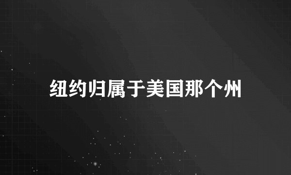 纽约归属于美国那个州