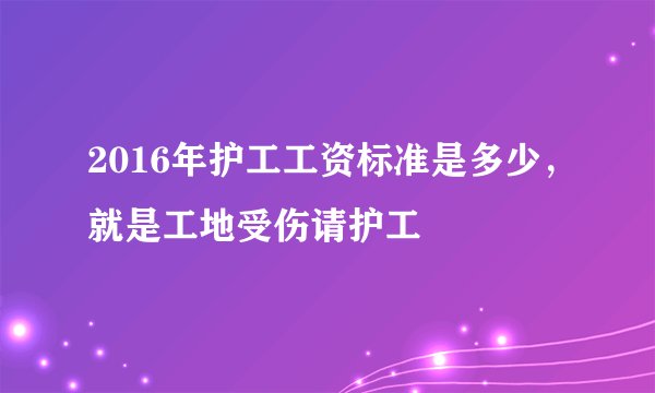 2016年护工工资标准是多少，就是工地受伤请护工