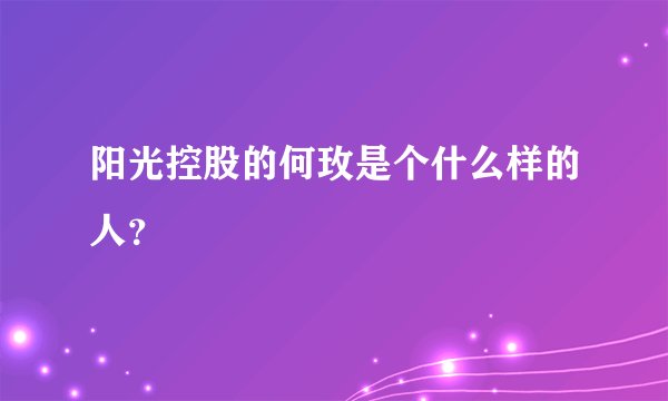 阳光控股的何玫是个什么样的人？
