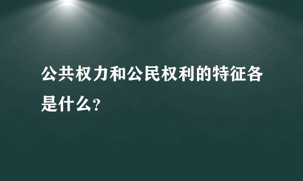 公共权力和公民权利的特征各是什么？