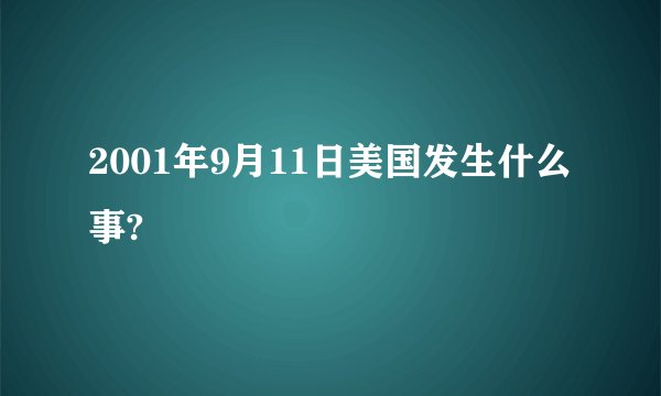 2001年9月11日美国发生什么事?