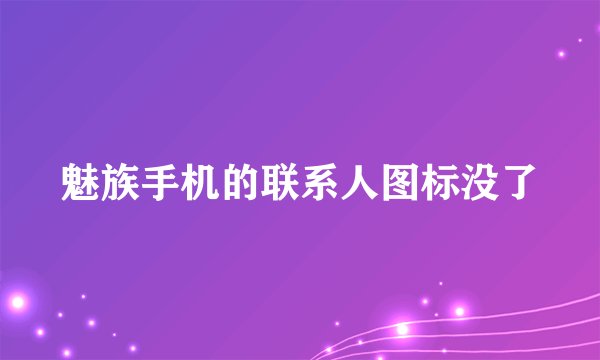 魅族手机的联系人图标没了