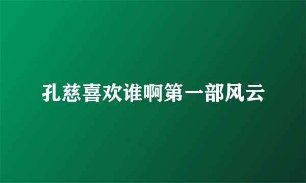 孔慈喜欢谁啊第一部风云
