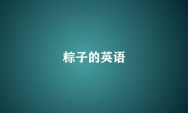 粽子的英语