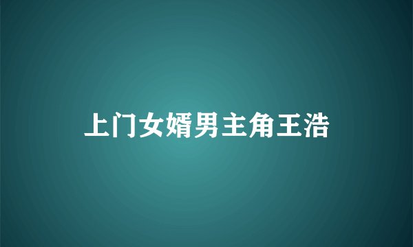 上门女婿男主角王浩