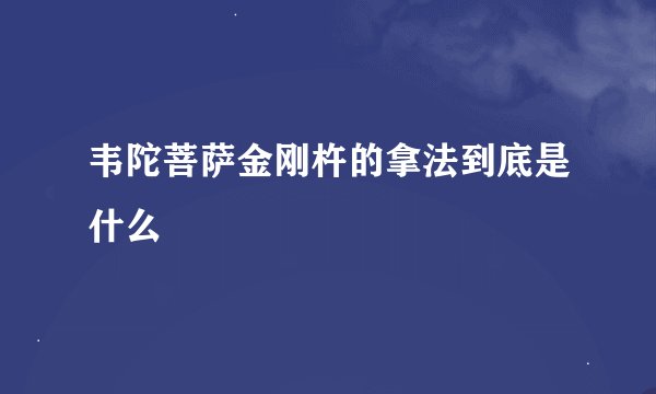韦陀菩萨金刚杵的拿法到底是什么