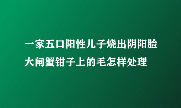 一家五口阳性儿子烧出阴阳脸大闸蟹钳子上的毛怎样处理