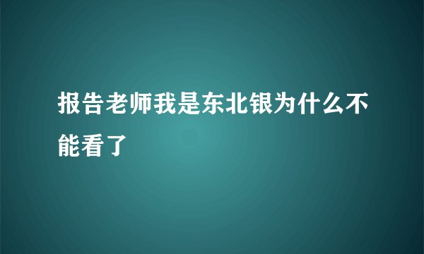报告老师我是东北银为什么不能看了